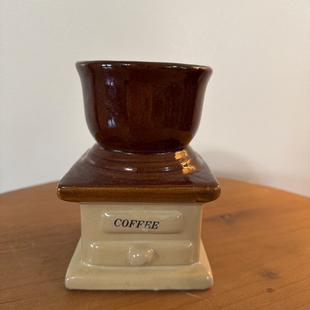 Vintage Coffee-Grinder Style Glazed Utensil Holder